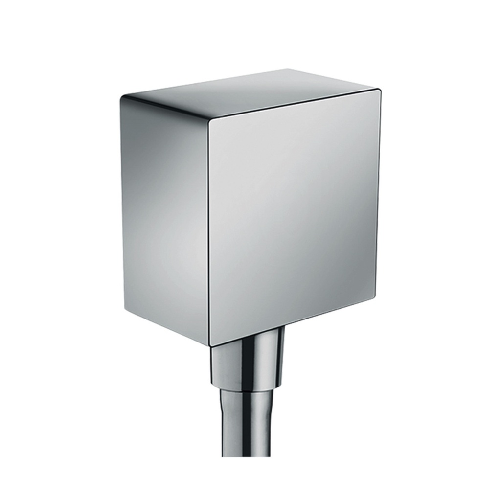 Hansgrohe 26455001 FixFit Wall Outlet Square With Check Valves Chrome
