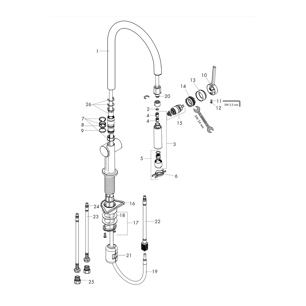 Hansgrohe 72800671 Talis N HighArc Kitchen Faucet, O-Style 2-Spray Pull-Down Matte Black