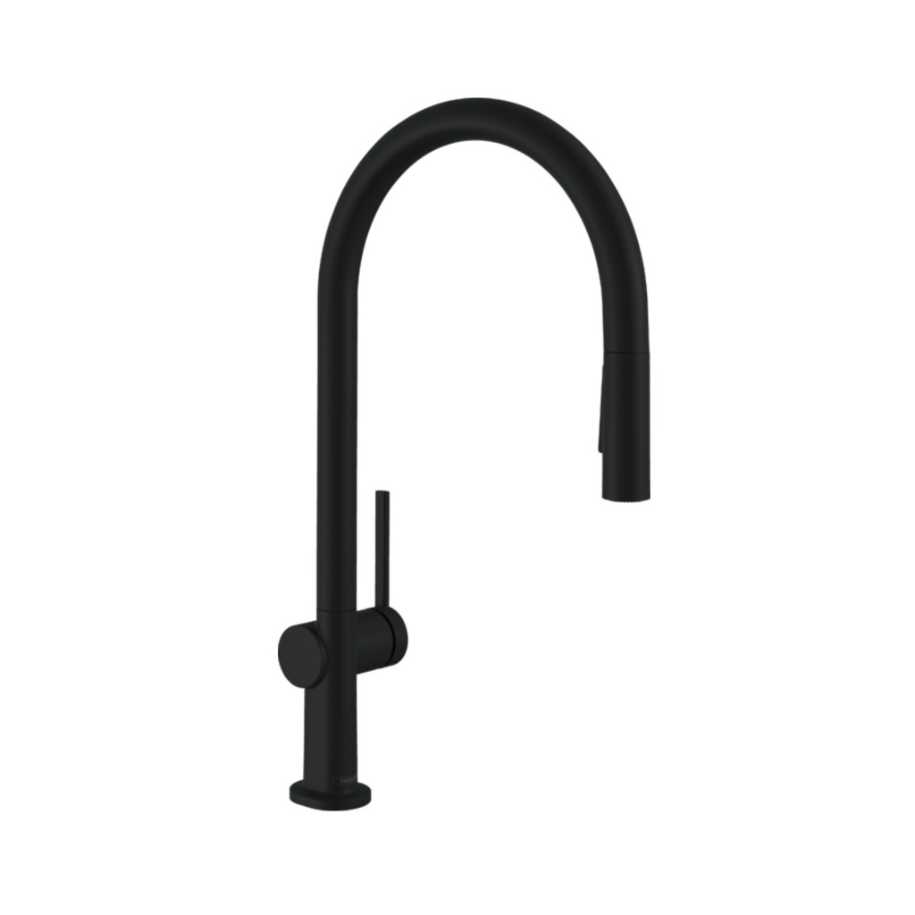 Hansgrohe 72800671 Talis N HighArc Kitchen Faucet, O-Style 2-Spray Pull-Down Matte Black