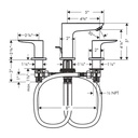 Hansgrohe 71733141 Talis E 150 Widespread 3-Hole Mixer With Pop Up - - Brushed Bronze