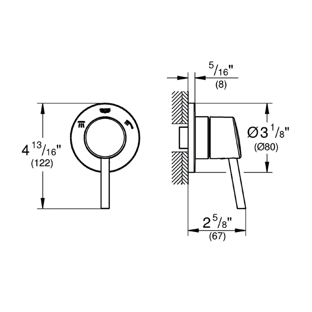Grohe 29106Gn1 3-Way Diverter Trim Brushed Cool Sunrise