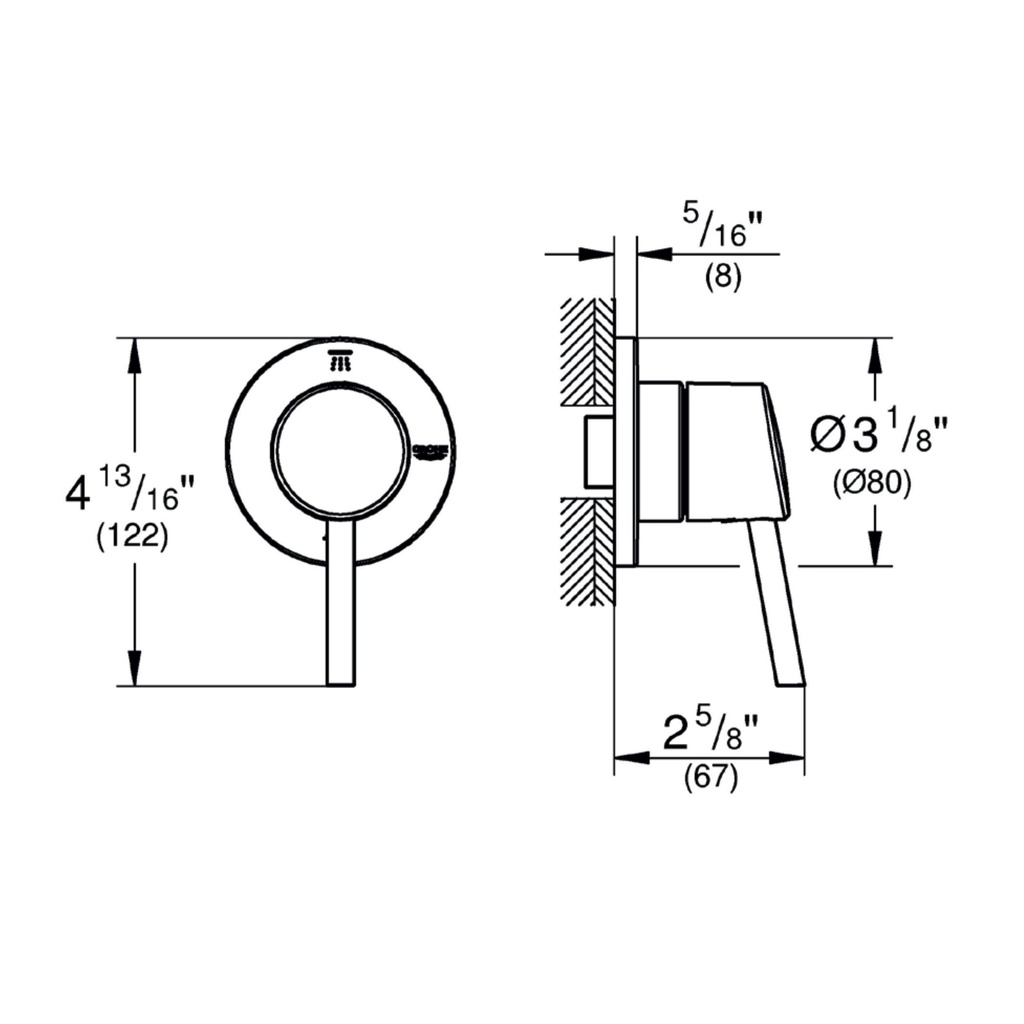 Grohe 29108GN1 2-Way Diverter Trim Brushed Cool Sunrise
