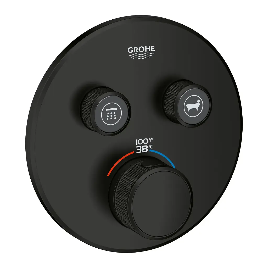 Grohe 291372430 Grohtherm Smartcontrol Dual Function Thermostatic Trim Matte Black