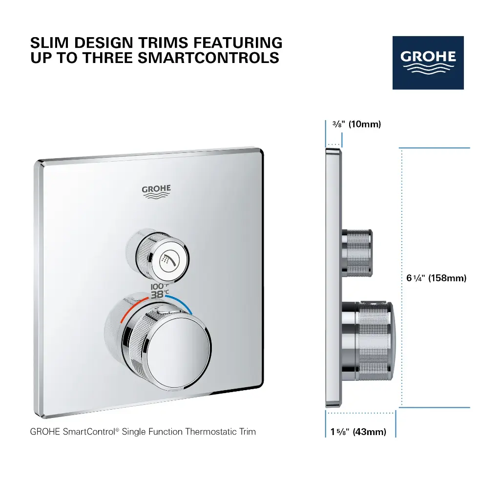 Grohe 29140GN0 Single Function Thermostatic Valve Trim Brushed Cool Sunrise