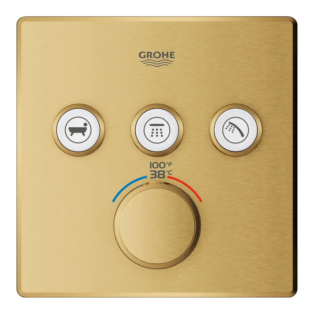 Grohe 29142GN0 Triple Function Thermostatic Valve Trim Brushed Cool Sunrise