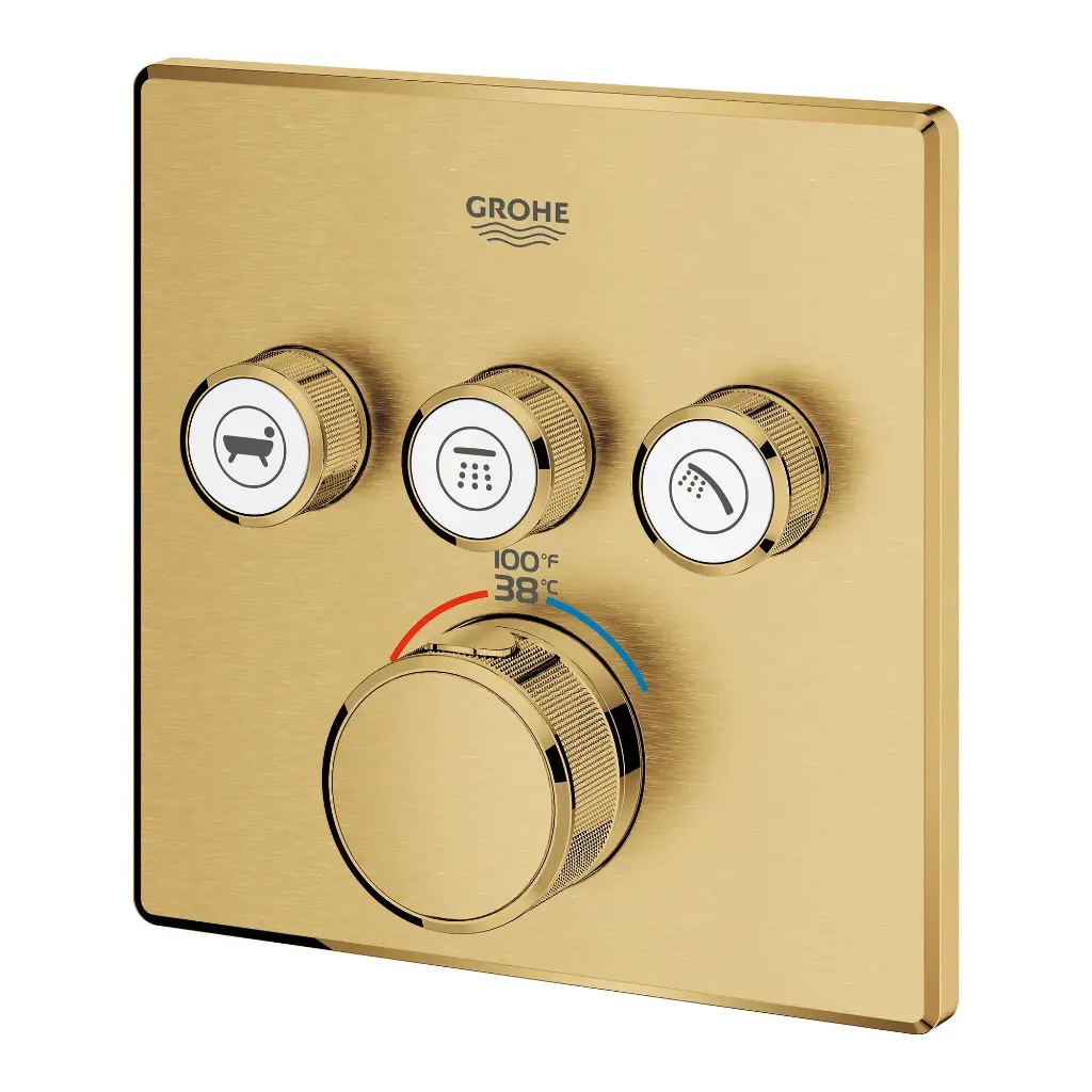 Grohe 29142GN0 Triple Function Thermostatic Valve Trim Brushed Cool Sunrise