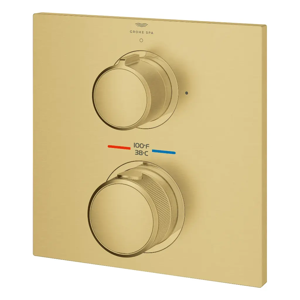 Grohe 29178Gn1 Dual Function 2-Handle Thermostatic Valve Trim Brushed Cool Sunrise