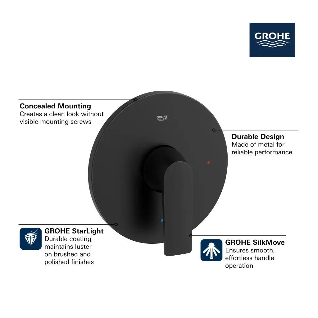 Grohe 292982430 Pressure Balance Valve Trim Matte Black