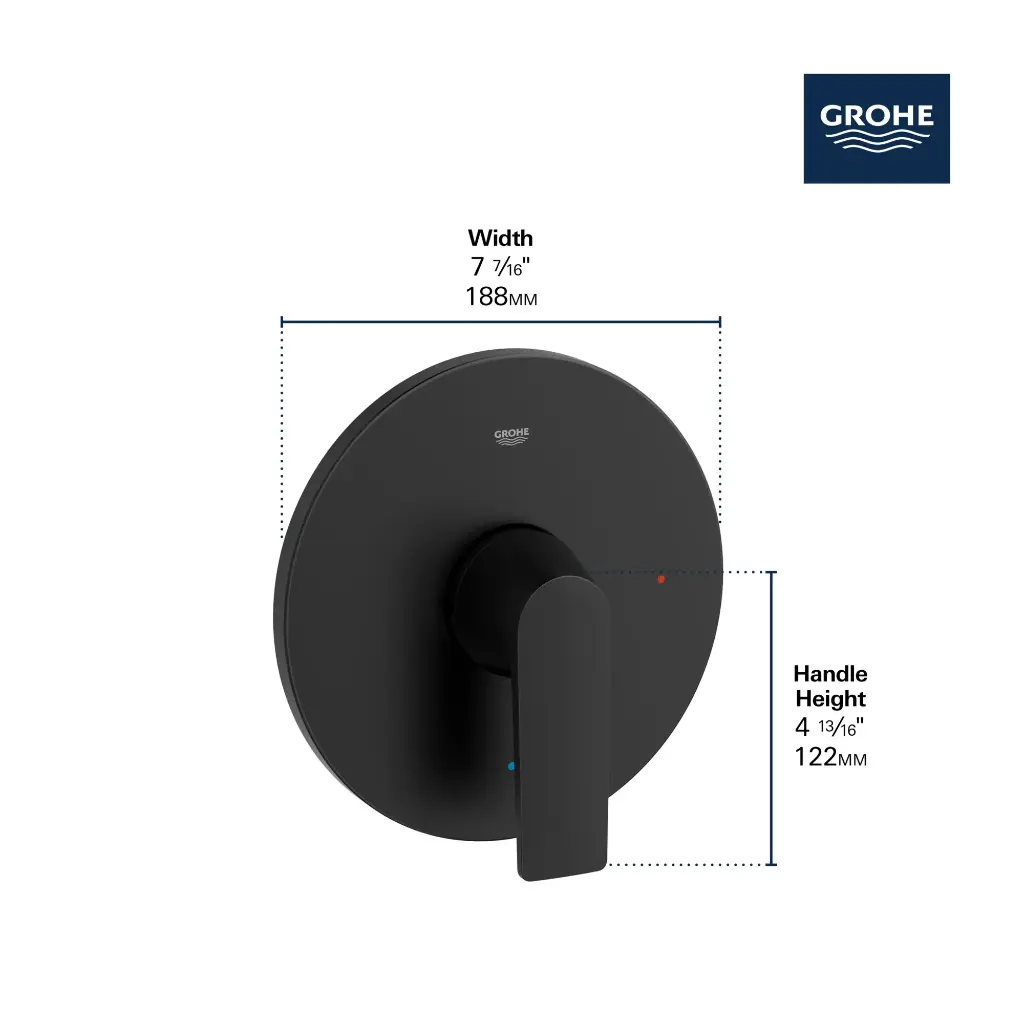 Grohe 292982430 Pressure Balance Valve Trim Matte Black