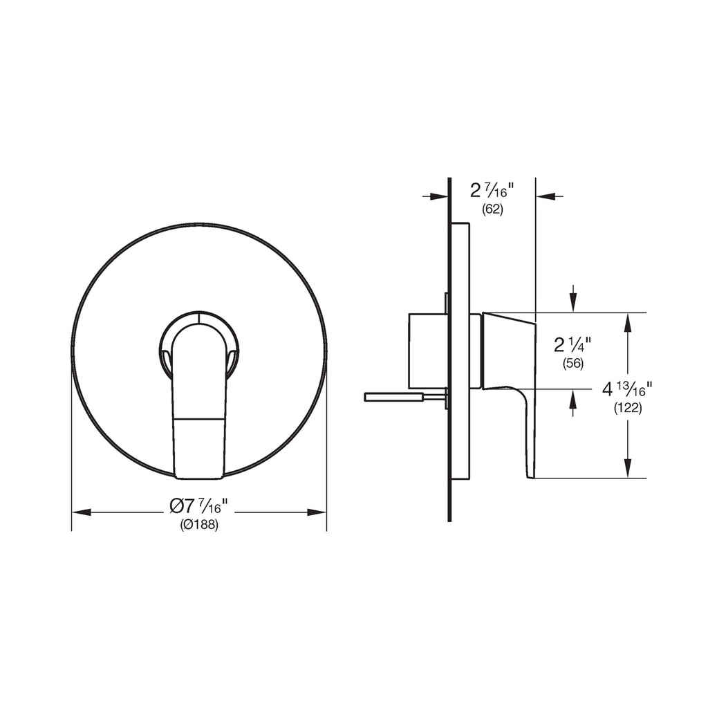 Grohe 292982430 Pressure Balance Valve Trim Matte Black