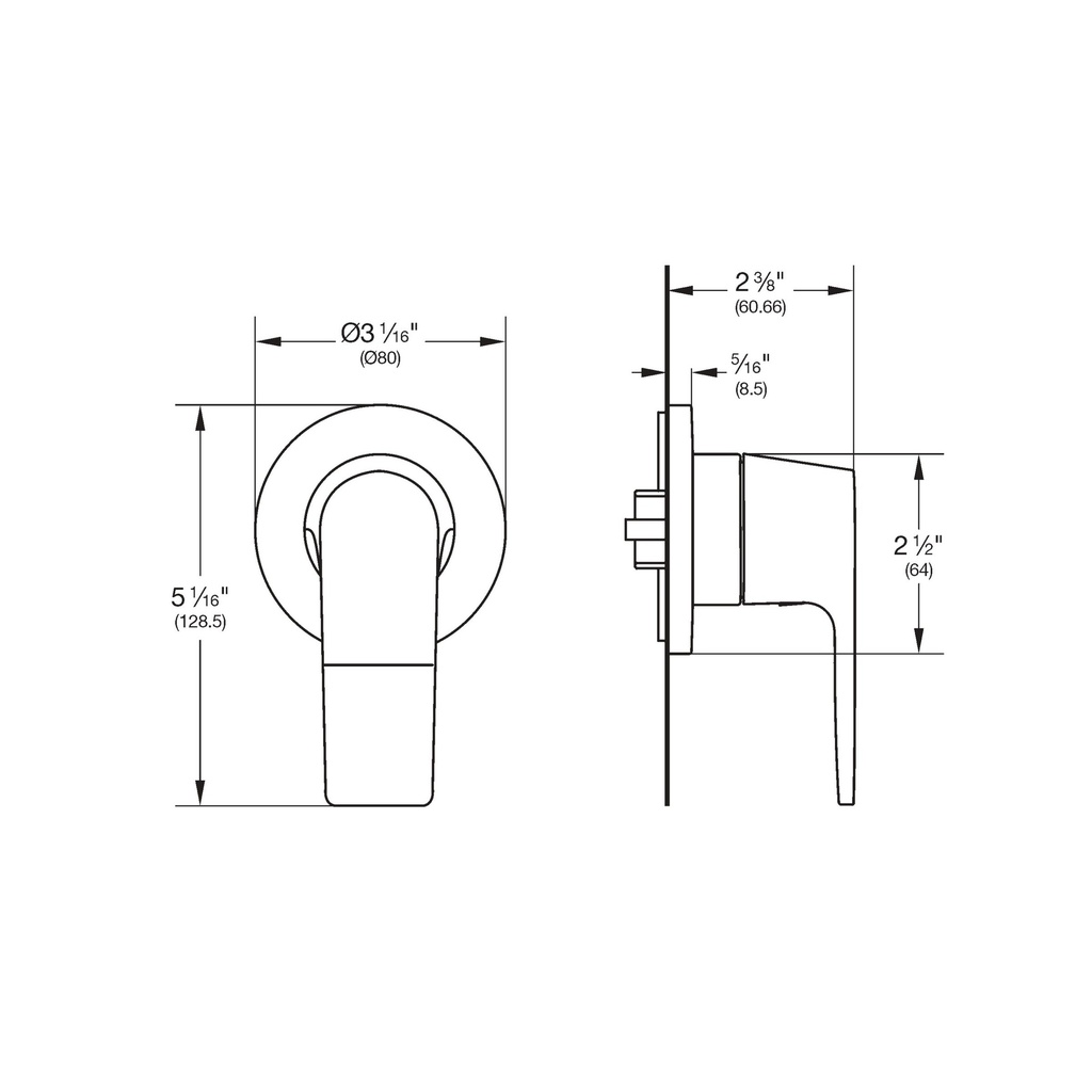 Grohe 293012430 3-Way Diverter Trim Matte Black