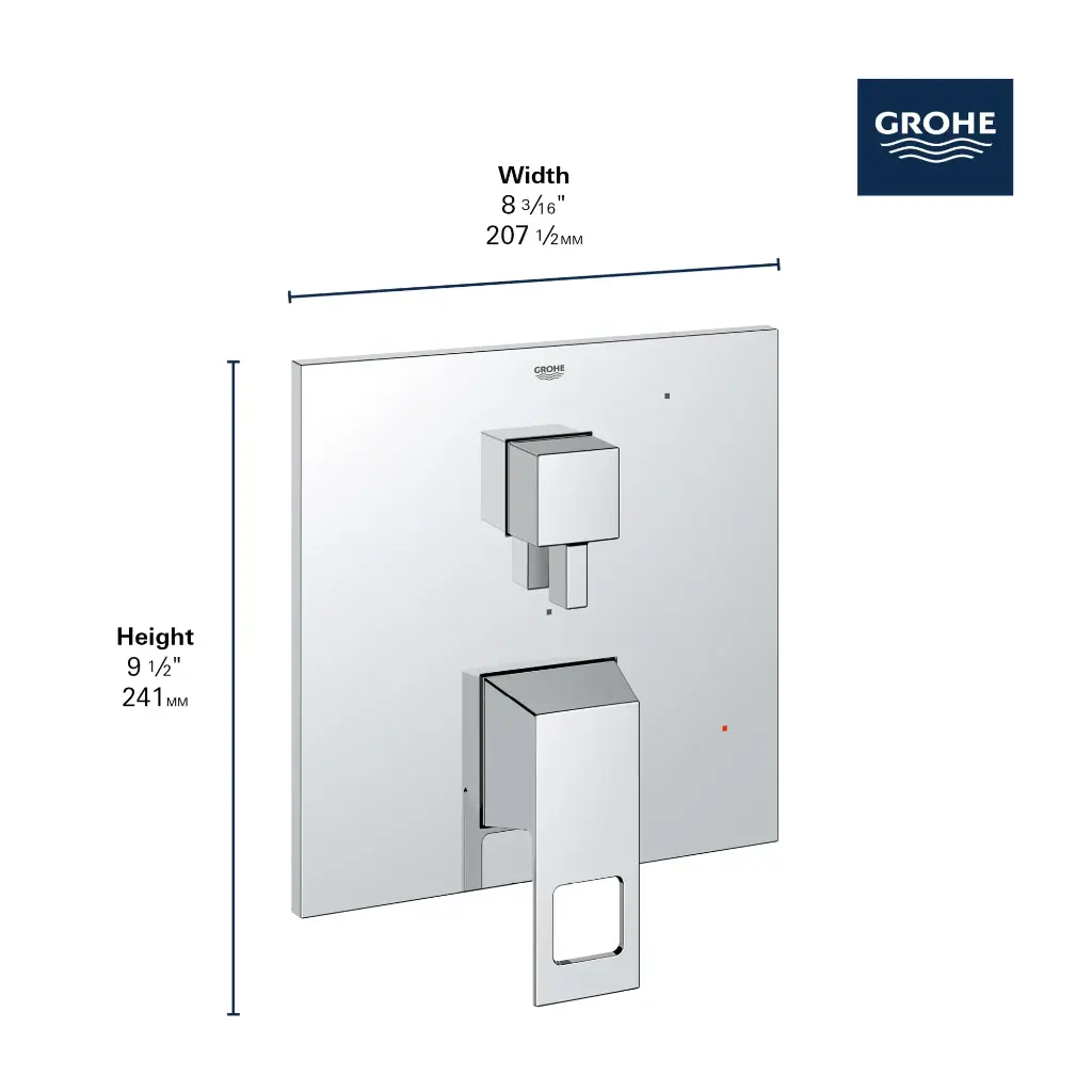 Grohe 29422A00 Eurocube PBV Trim W 2-Way Div Us Hard Graphite