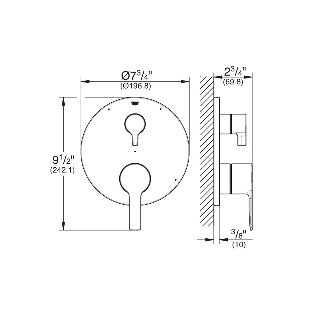 Grohe 29424EN0 Lineare PBV Trim W 3-Way Div Us Brushed Nickel
