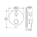 Grohe 29425EN0 Cosmopolitan PBV Trim W 3-Way Div Us Brushed Nickel