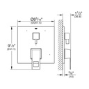 Grohe 29426EN0 Eurocube PBV Trim W 3-Way Div Us Brushed Nickel