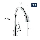 Grohe 30205002 Ladylux L2 Touch Triple Spray Pull-Down Chrome