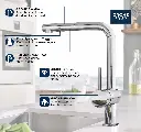 Grohe 303002430 Minta Single Handle Pull-Out Kitchen Faucet Dual Spray 6.6 L/Min (1.75 Gpm) Matte Black