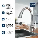 Grohe 30368Gn2 Single Handle Pull Down Triple Spray Bar Faucet  6.6 L/Min (1.75 Gpm) Brushed Cool Sunrise