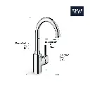 Grohe 31518Gn0 Single Handle Pull Down Dual Spray Bar Faucet 6.6 L/Min (1.75 Gpm) Brushed Cool Sunrise