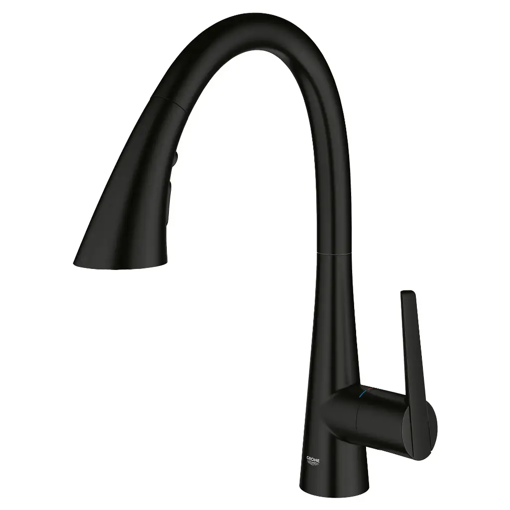 Grohe 322982433 Zedra Triple Spray Pull-Down Kitchen Faucet Matte Black