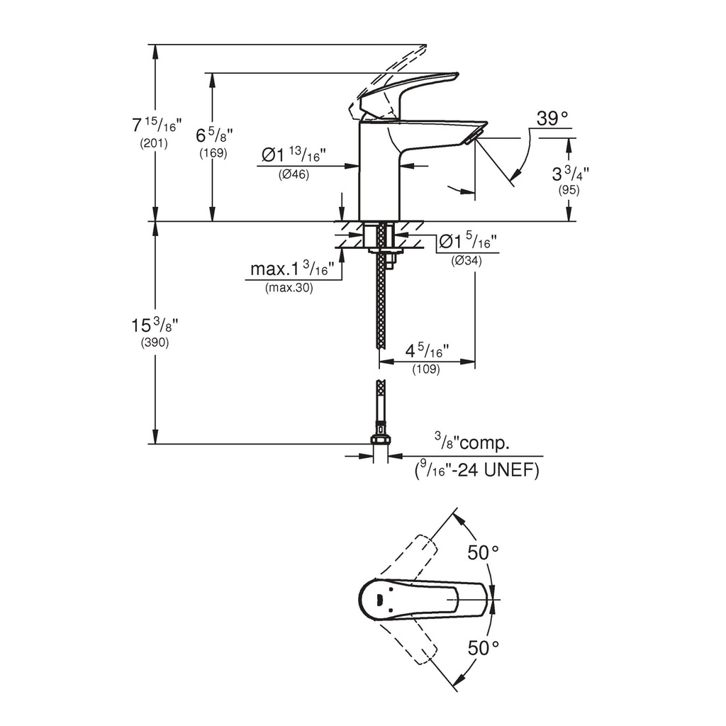 Grohe 32643003 Eurosmart Ohm Basin Smth B S Us Grohe Chrome