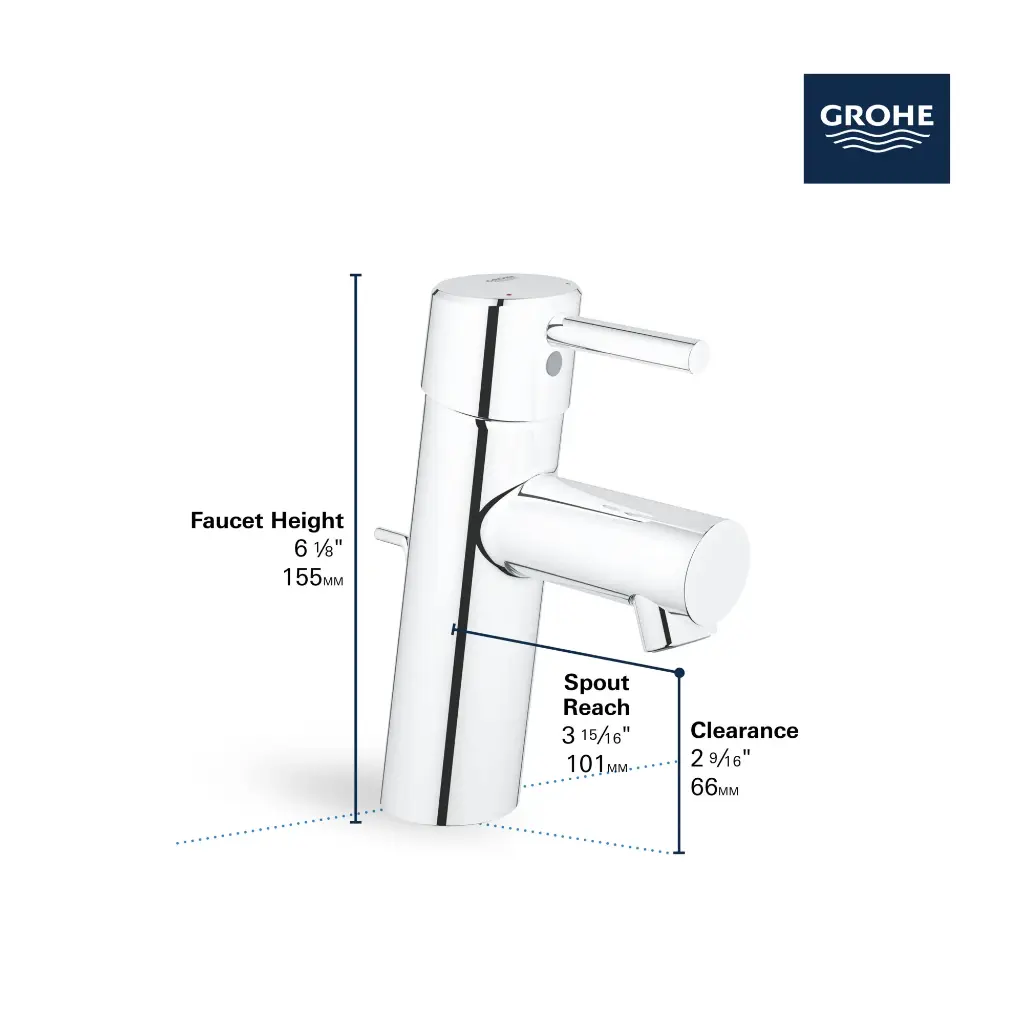 Grohe 34270GNA Single Hole Single-Handle S-Size Bathroom Faucet 4.5 L/Min (1.2 Gpm) Brushed Cool Sunrise