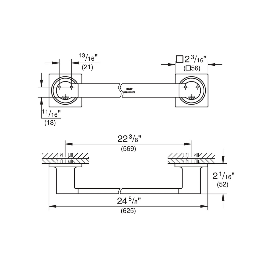 Grohe 40341GN1 24" Towel Bar Brushed Cool Sunrise