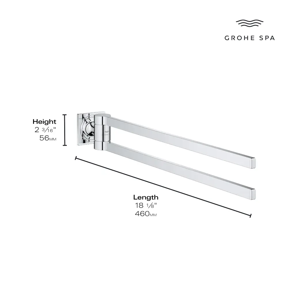Grohe 40342GN1 Double Towel Bar Brushed Cool Sunrise