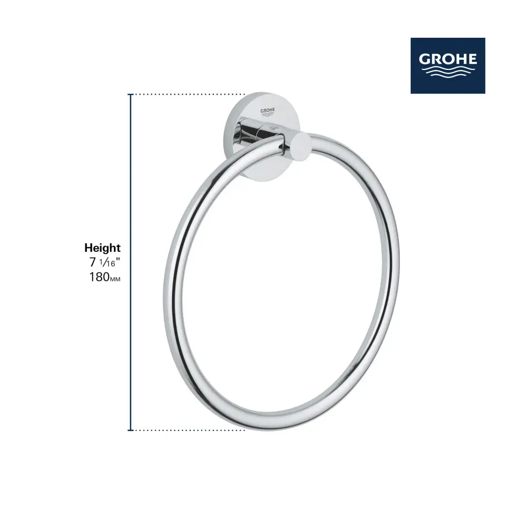 Grohe 403652431 Essentials Towel Ring Matte Black
