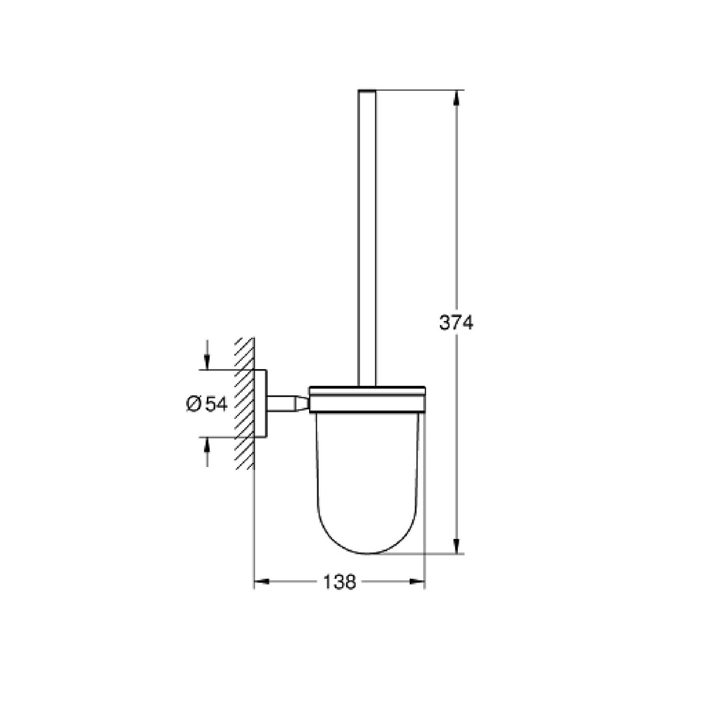 Grohe 40463001 Baucosmopolitan Toilet Brush Set Grohe Chrome