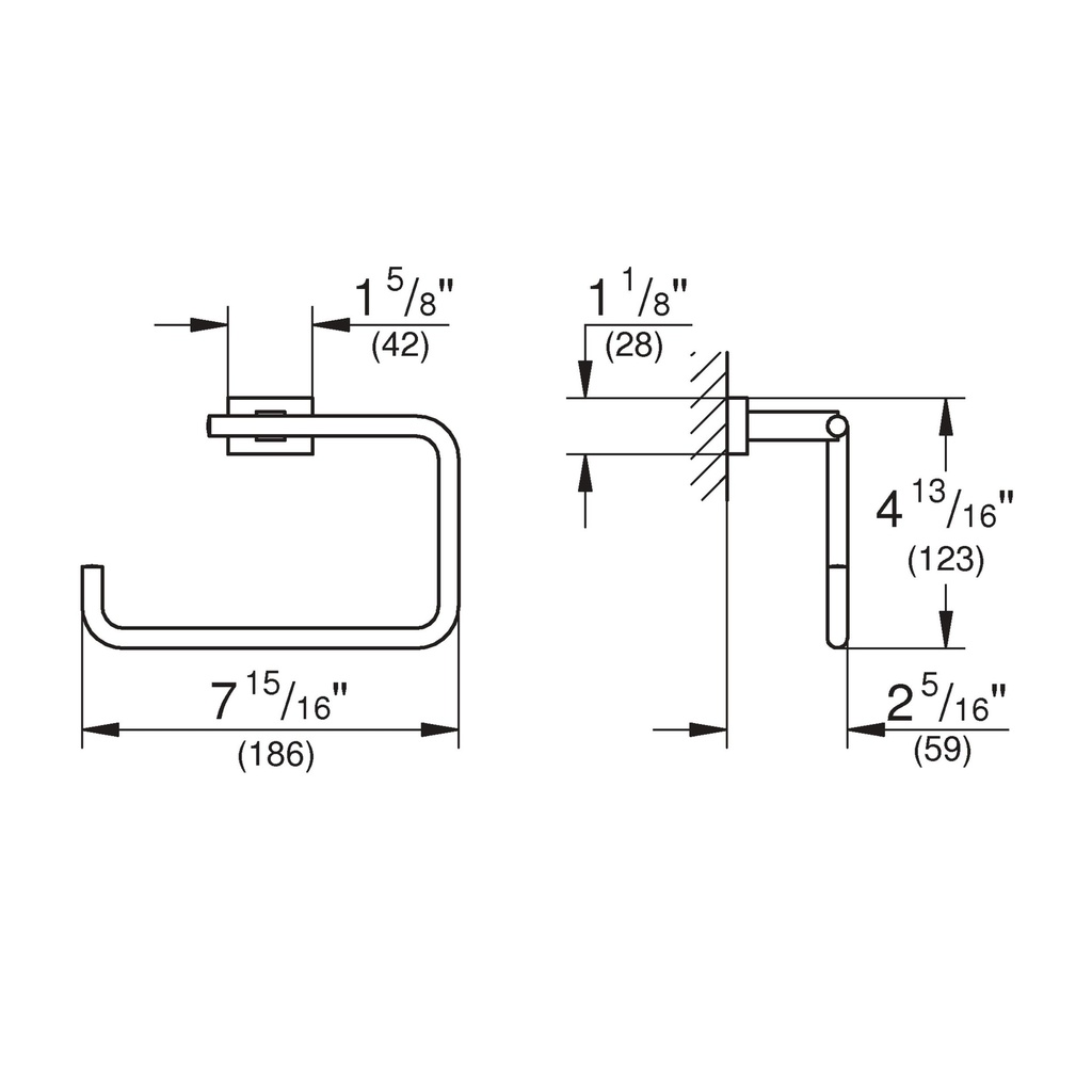 Grohe 405102431 8" Towel Ring Matte Black