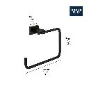 Grohe 40510A01 8" Towel Ring Hard Graphite