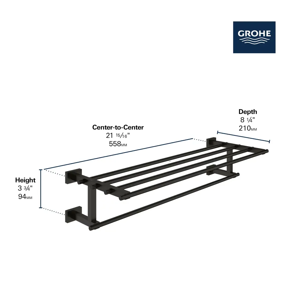 Grohe 40512GN1 23 5/8" Multi-Towel Rack Brushed Cool Sunrise