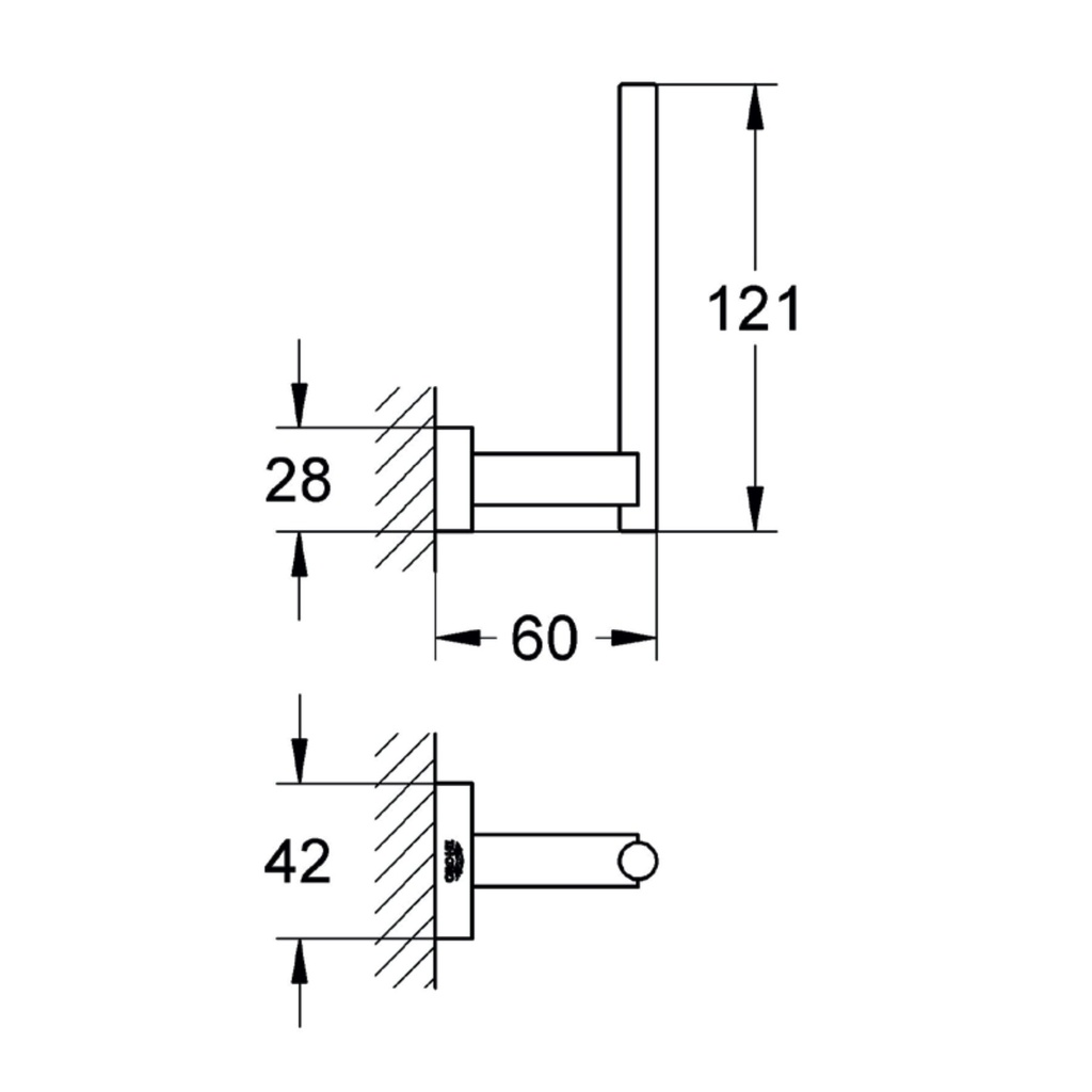 Grohe 40623A01 Spare Paper Holder Hard Graphite