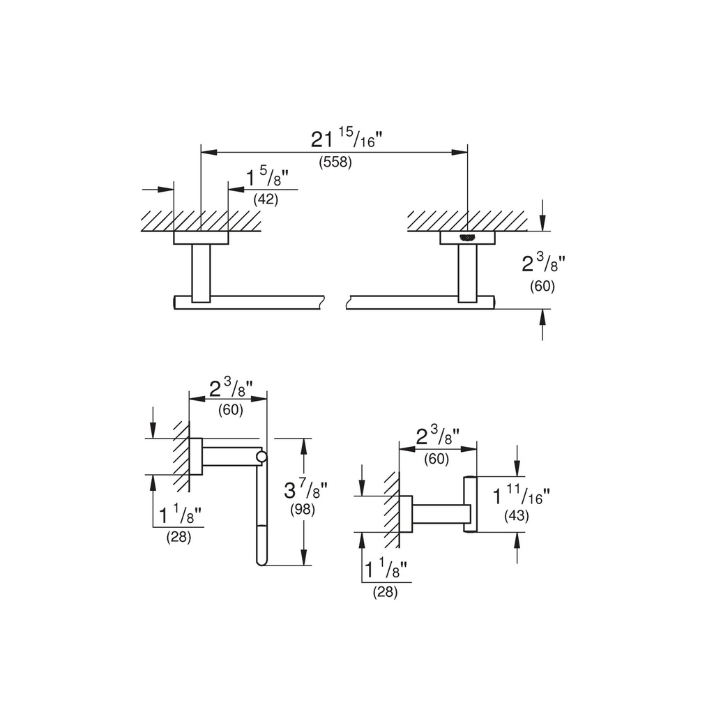 Grohe 40777GN1 3-In-1 Accessory Set Brushed Cool Sunrise