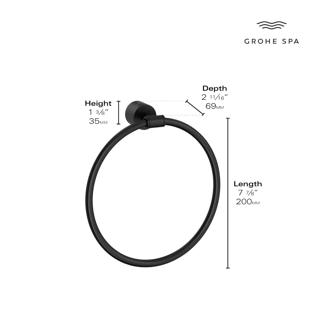 Grohe 40887En0 Atrio New Towel Ring Brushed Nickel