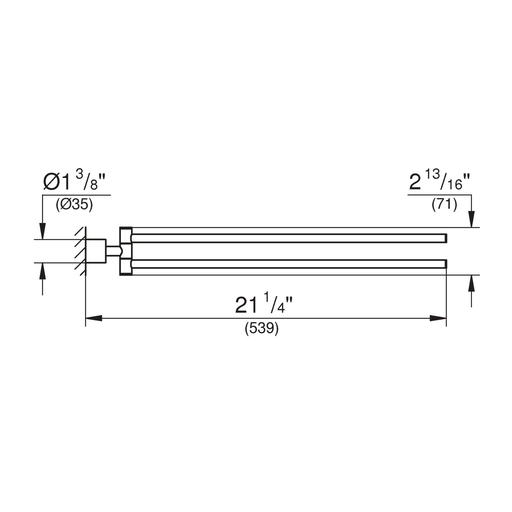 Grohe 40888En0 Atrio New Double Towel Bar Brushed Nickel