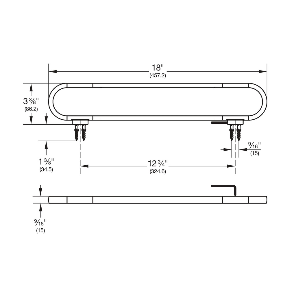 Grohe 409702430 18" Towel Bar Matte Black