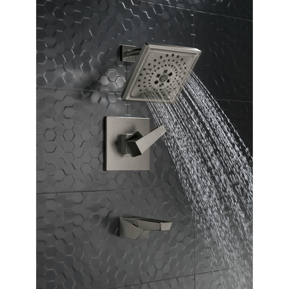 Delta T14443-KS-PR Trillian 14 Series H2Okinetic Tub Shower Trim Lumicoat Black Stainless