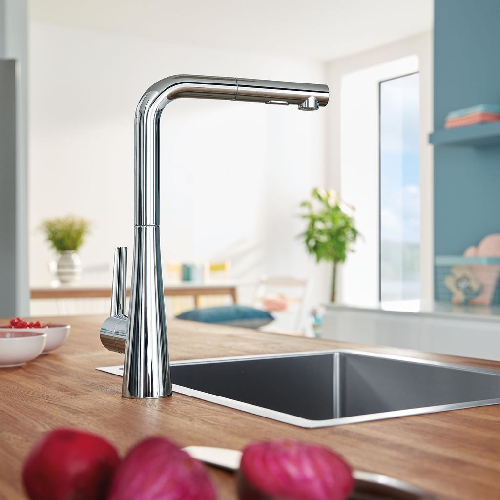 Grohe 33893DC2 Ladylux L2 Dual Spray Pull Out Kitchen Faucet SuperSteel 4