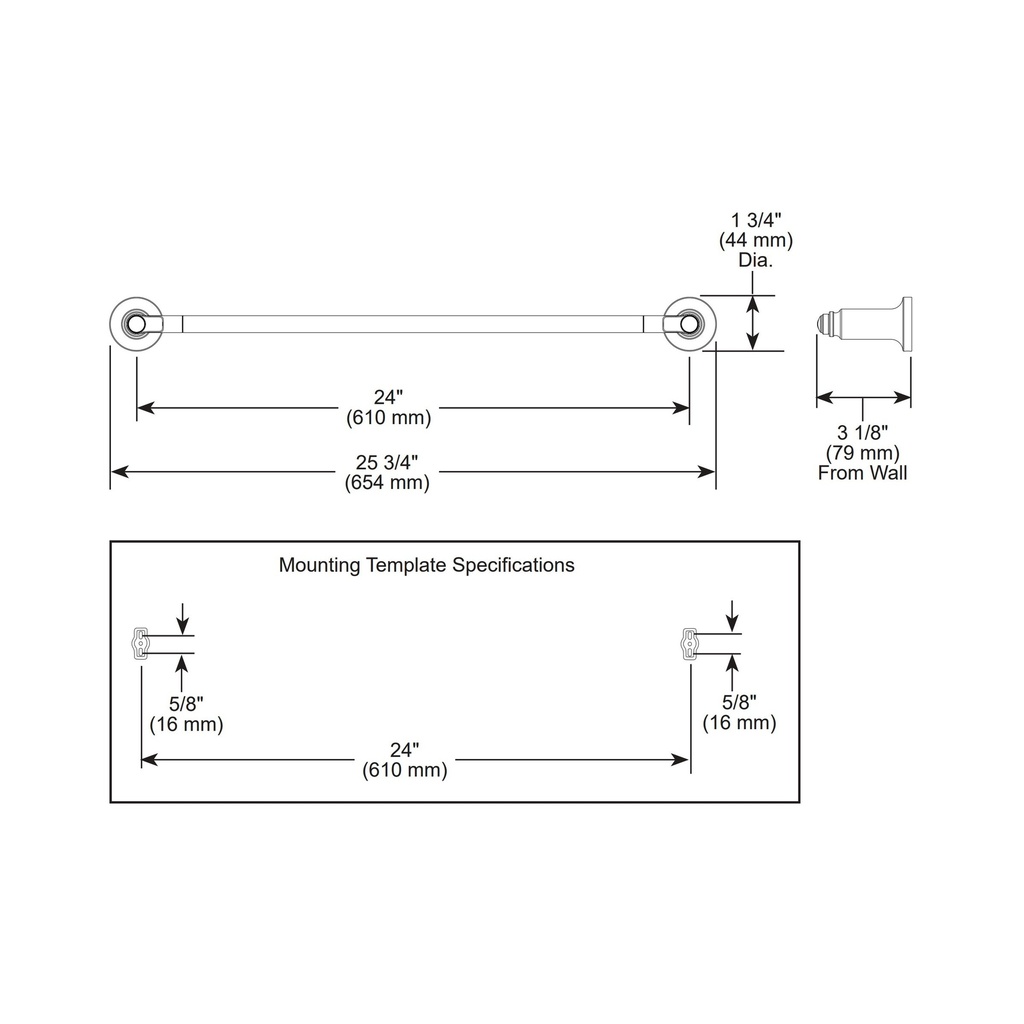Delta 73524-SS Saylor 24" Towel Bar Stainless