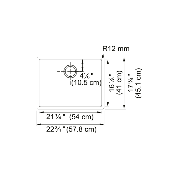 Franke CUX11021-ADA-CA Cube Undermount Sink Single Ss Ada
