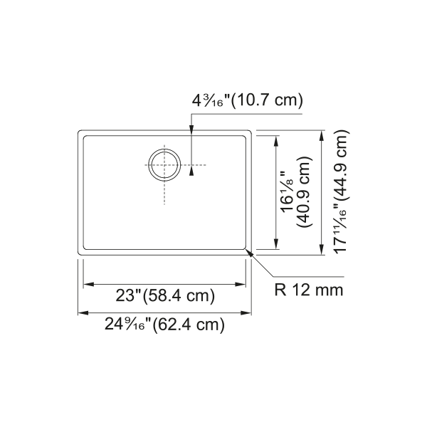 Franke CUX110-23-CA Cube Undermount Sink Single Ss