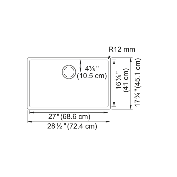 Franke CUX110-27-CA Cube Undermount Sink Single Ss