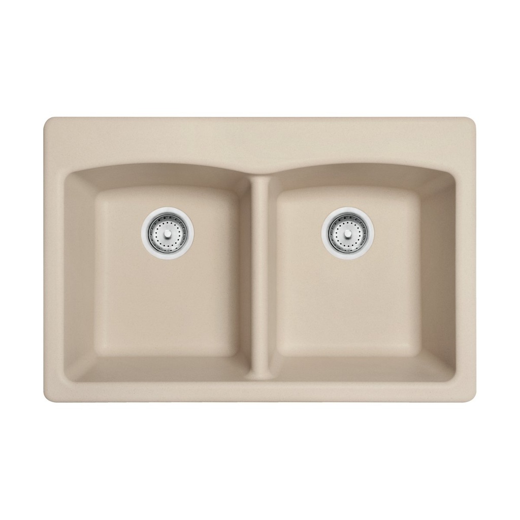 Franke EDCH33229-1-CA Ellipse Granite Dual Mount Sink Double Champagne