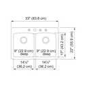 Franke EDSG33229-1-CA Elipse Drop In Dbl Stone Grey