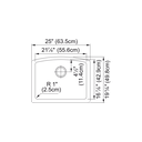 Franke ELG11022CHA-CA Ellipse Granite Undermount Sink Single Champagne