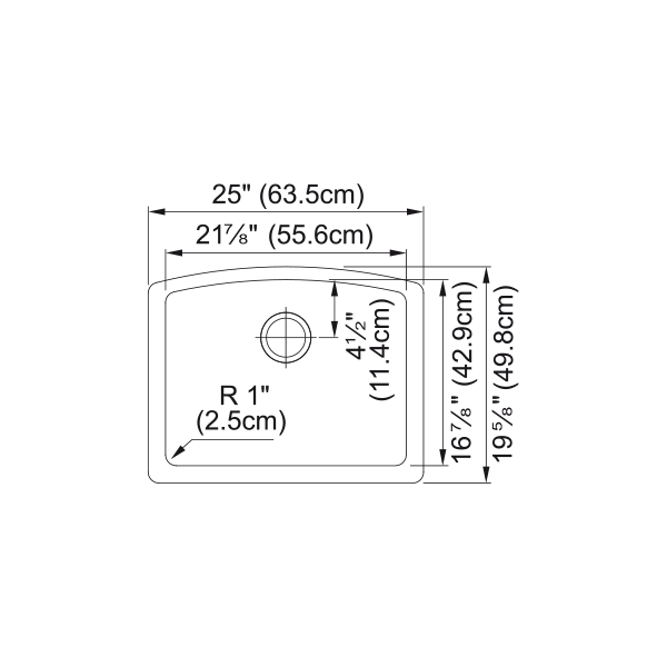 Franke ELG11022ONY-CA Ellipse Granite Undermount Sink Single Onyx