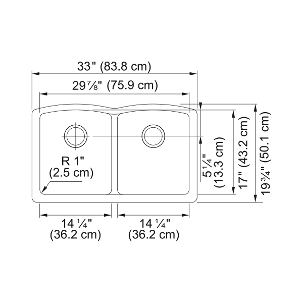 Franke ELG120MOC-CA Ellipse Granite Undermount Sink Double Espresso/ Mocha
