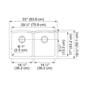 Franke ELG120MOC-CA Ellipse Granite Undermount Sink Double Espresso/ Mocha